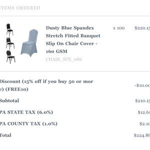 Dusty blue spandex chair covers